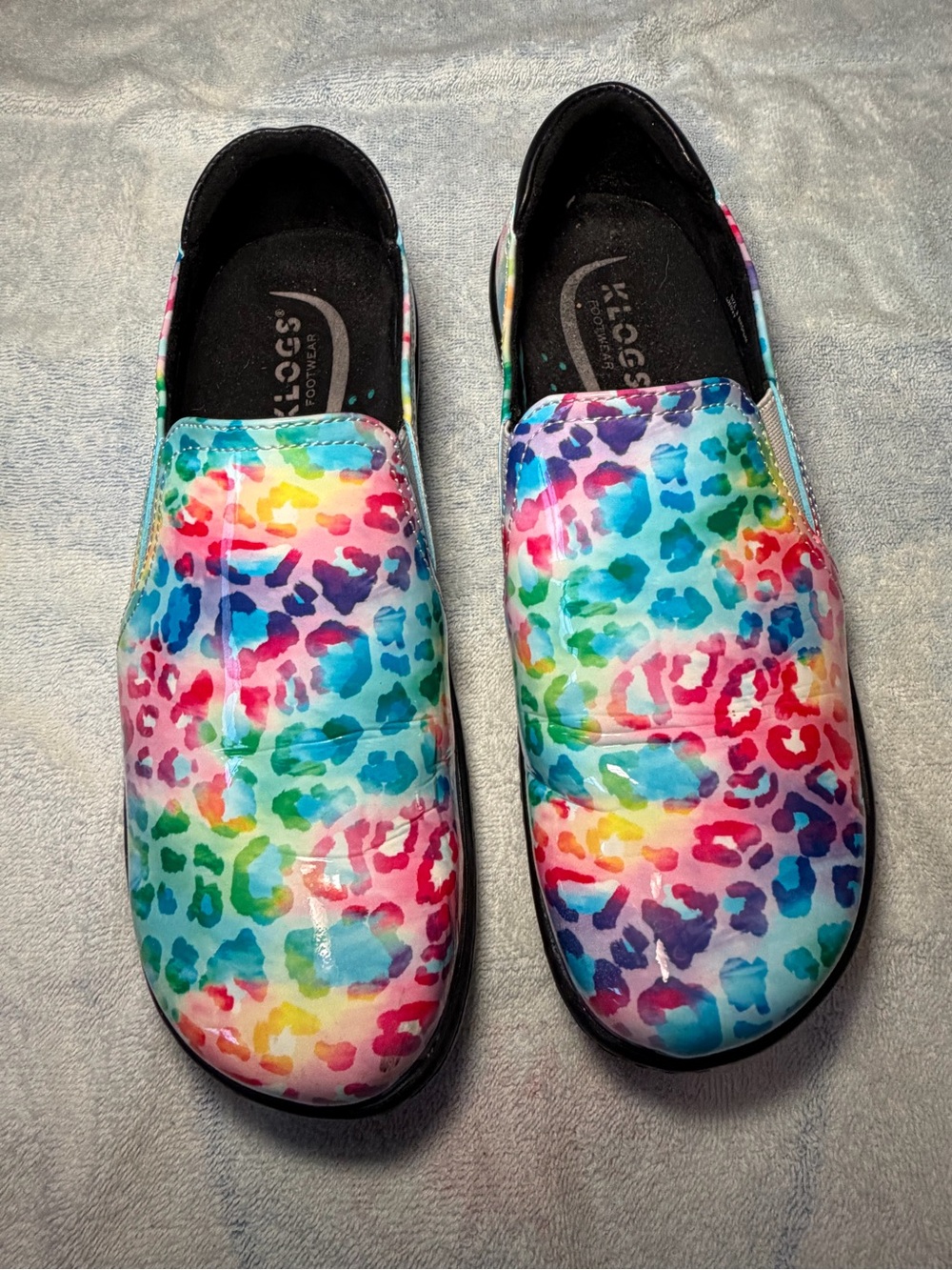 Klogs Kids Rainbow Leopard Print Slip-On Sneakers